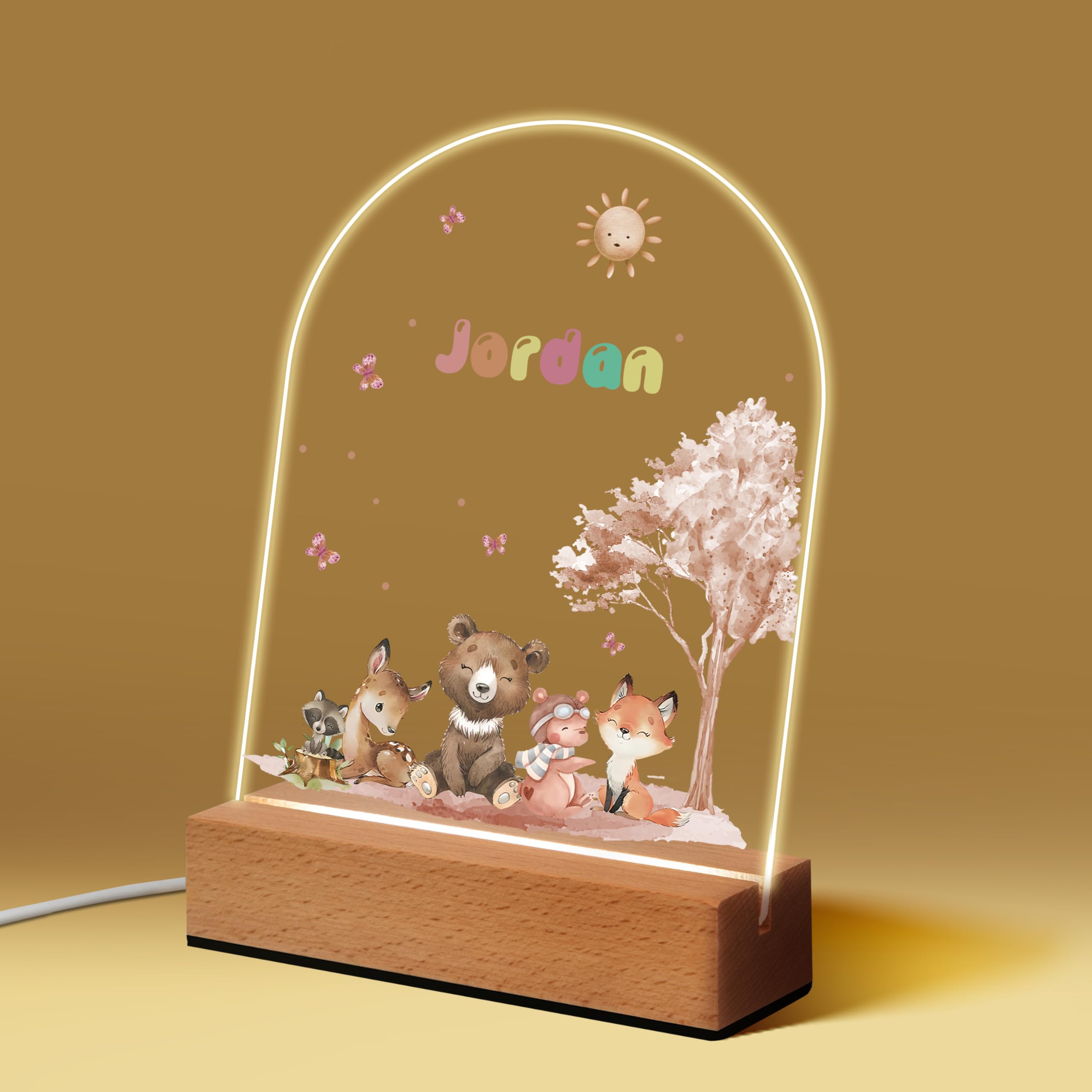 IOUMAM Personalized Baby Gifts, Personalized Night Light for Kids, Baby Gifts for Girls Boys, Custom LED Lamp with Name for Kids, Cute Animal Night