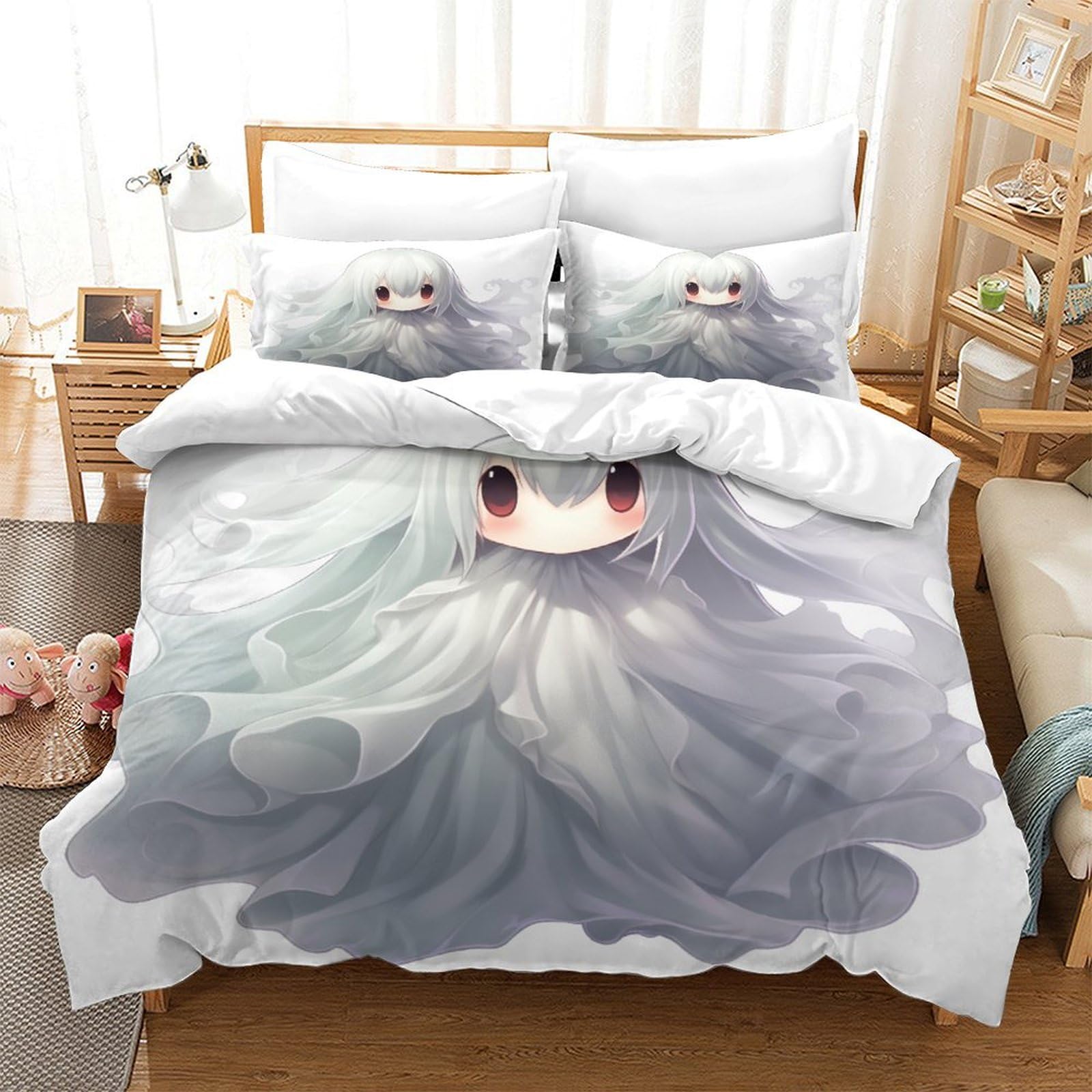 Parure de lit 3 pièces microfibre avec housse de couette