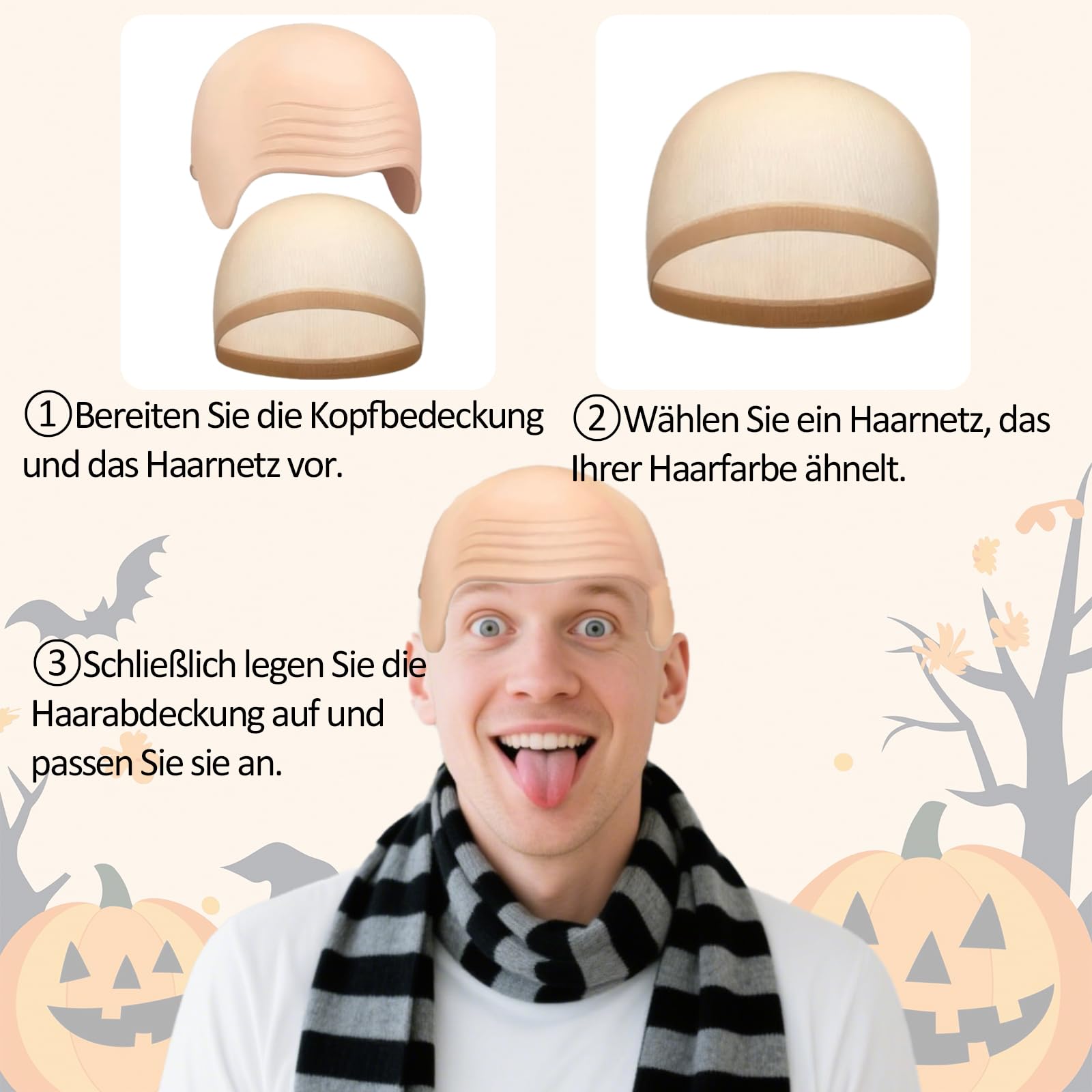 Zestaw 4 kostiumów na Halloween, G-ru dla dorosłych, w paski, siateczka na włosy, sztuczne rękawiczki z długim nosem, zestaw na imprezę Cosplay, Halloween