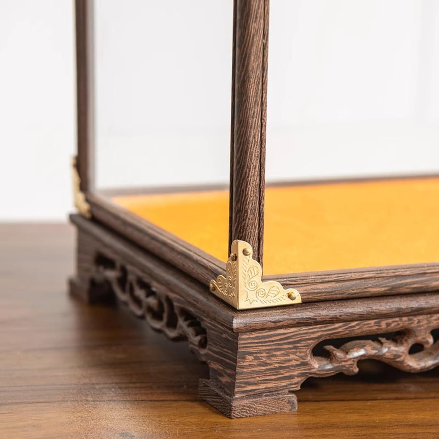 MJKQ9 ディスプレイケース ガラス製 ナチュラル 木目 家庭用 店舗用 卓上飾り棚 木目調（無垢材） 収納キャビネット 30*3