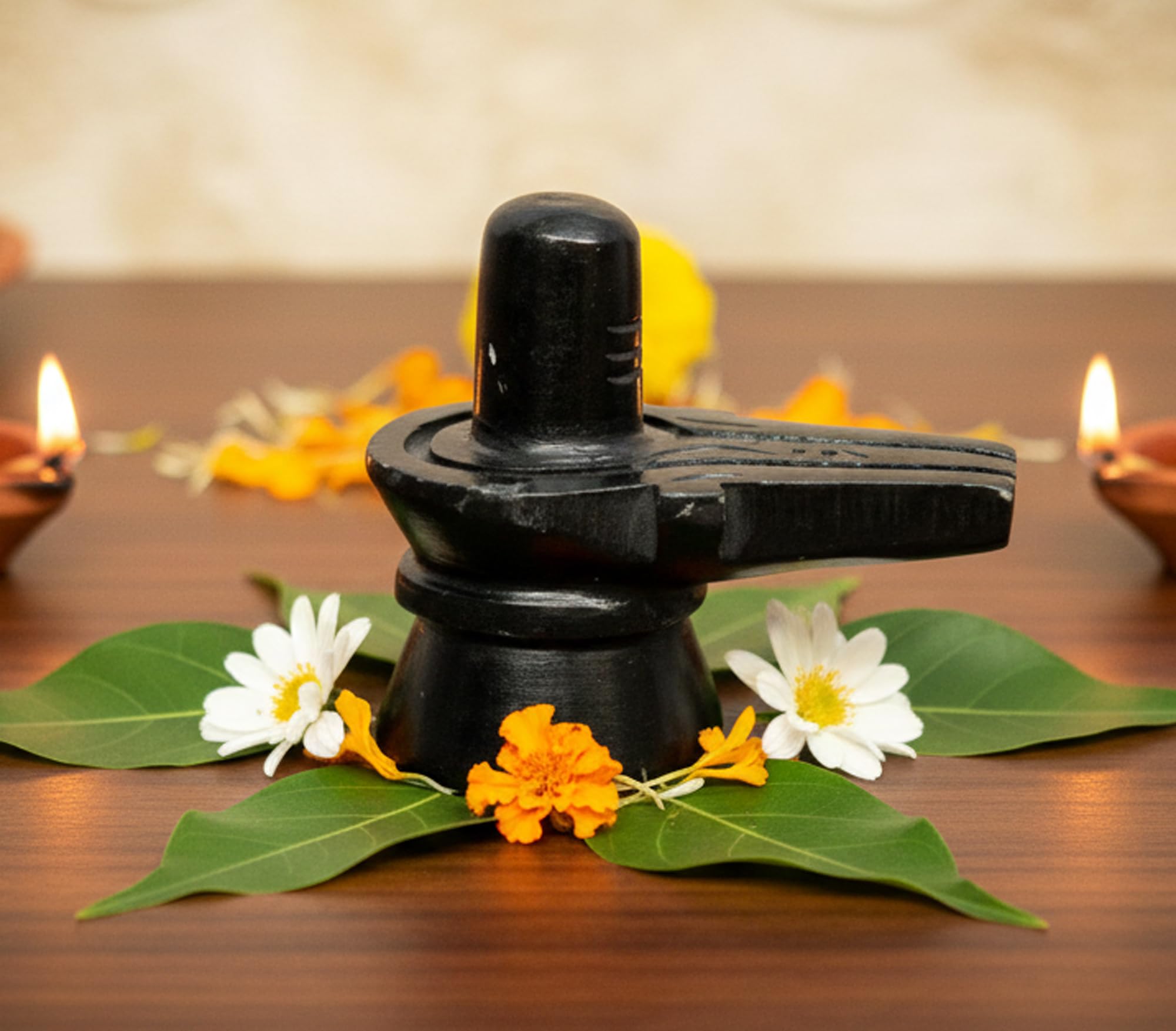 Esplanade Black Stone Shiva Lingam Shiv Ling Marble Idol Murti Statue Moorti - 3 Inch