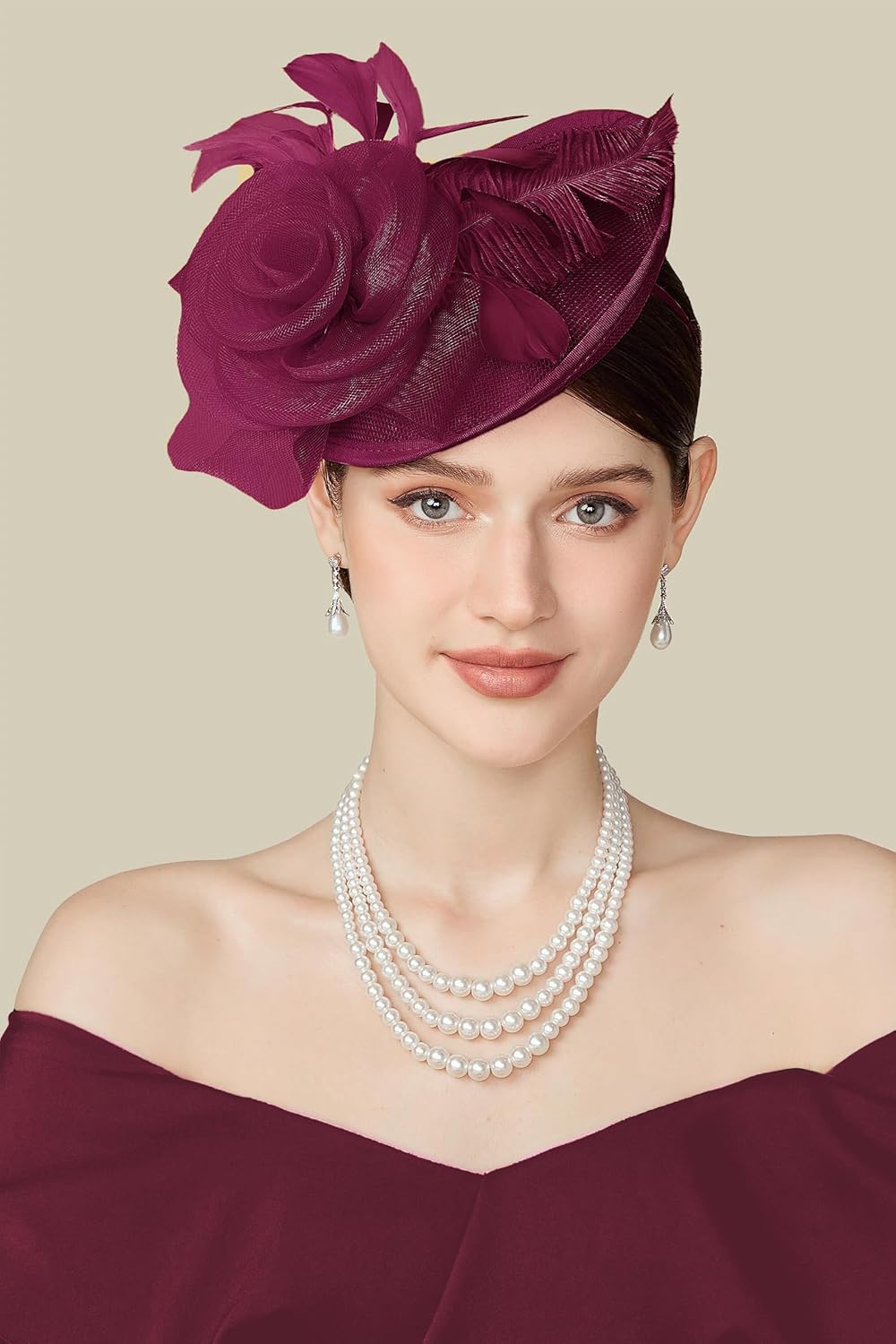 BABEYOND Fascinators Hats for Women - Tea Party Kentucky Fascinator Derby Pillbox Hat Mesh Feathers Headband with Hair Clip - Image 4