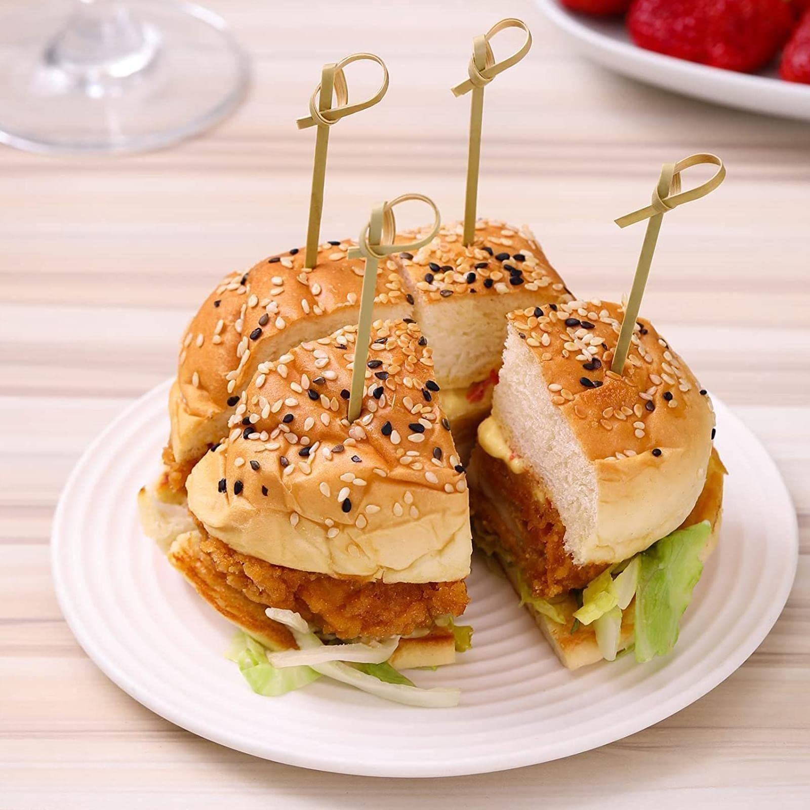BambooMN - Spiedini di bambù per tè annodati con nodi e nodi per cocktail e ors, 11,4 cm, 1000 pezzi