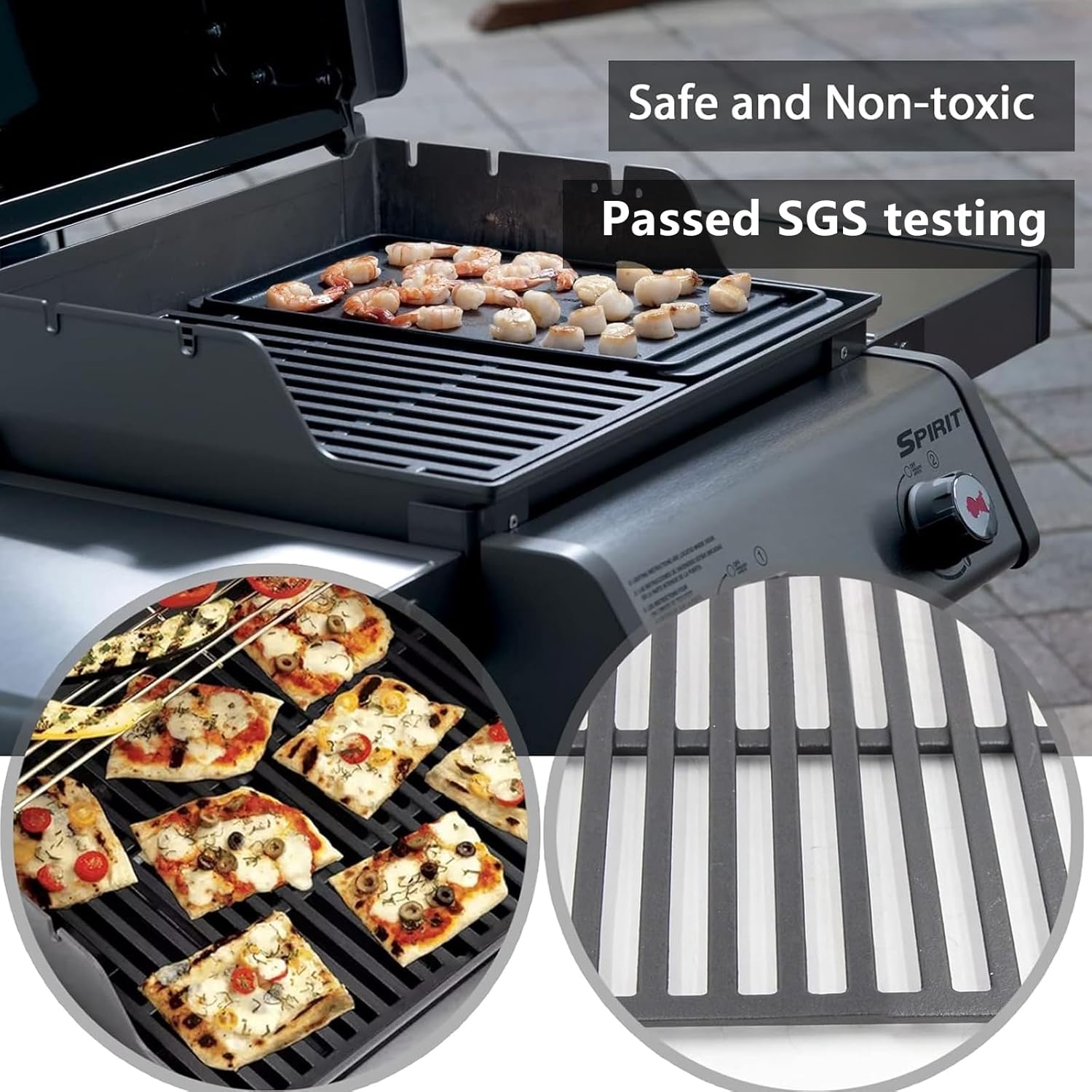 Hongso 17.5" Grill Grates 7637 for Weber Spirit E210, Spirit 200 Series E-210 S-210 E-215 S-215 E-220, Spirit 2 Grill Parts GS4 for Spirit II E/S 210 Gas Grills (Front-Mounted Control Panels), 2-Pack