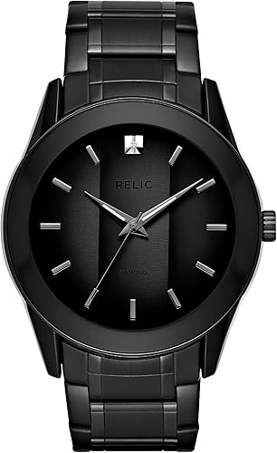 Relic by Fossil - Reloj de vestir Rylan para hombre de cuarzo de acero inoxidable con detalle de diamante