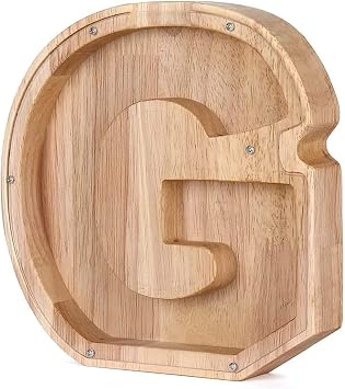 Personalized Wooden Letter Piggy Bank English Alphabet A-Z Letter Gift Home Decoration G