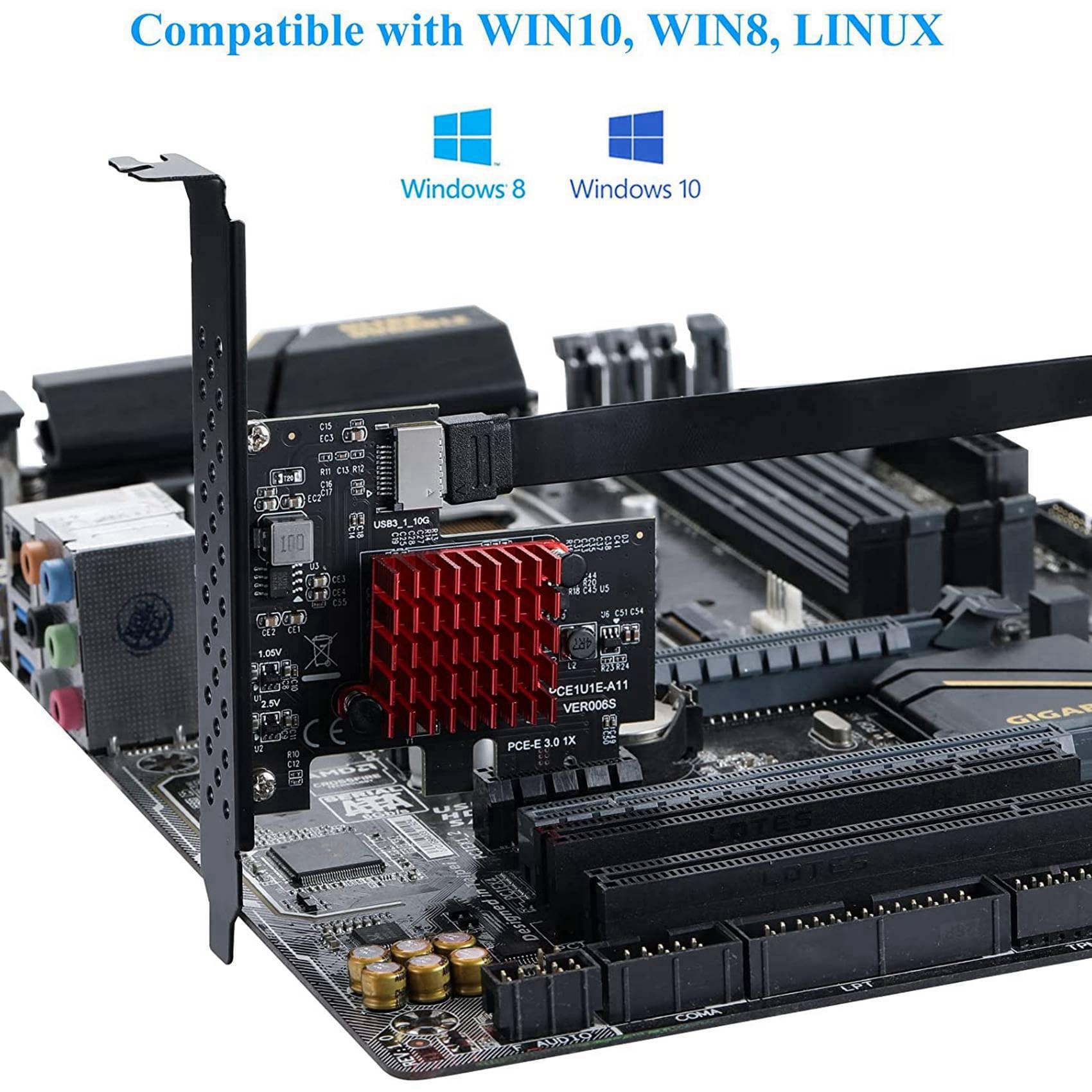 Tarjeta de expansión USB 3.1 Gen2 tipo E para panel frontal tipo C
