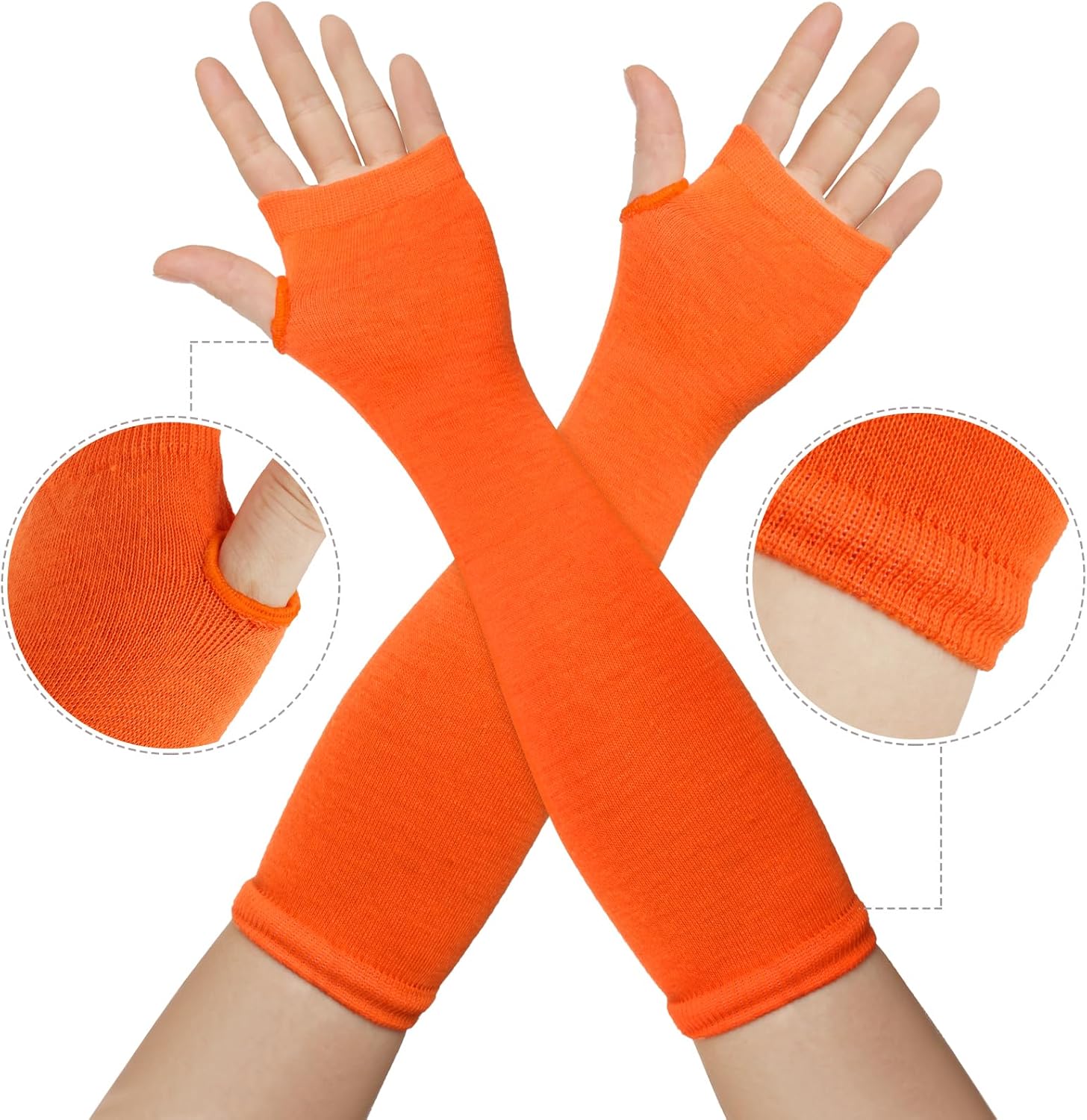 Kyson Traffic Cone Costume for Women 5 Pcs Orange Construction Cone Hat Vest Tutu Socks Arm Warmer Set for Halloween Party - Image 4