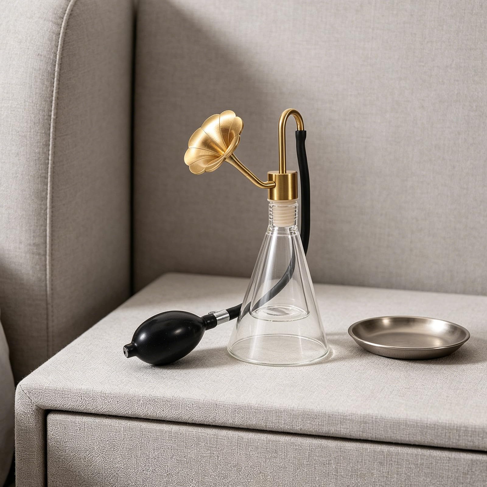 Cabilock Difusor Aromaterapia Goteros Estándar y Latón y Vidrio con Diseño Concentrador de Fragancia Incluye Bomba de Latón y Goteros Estándar para SPA y Áreas de Consulta