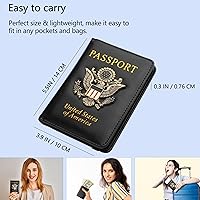 Vista 3 de GDTK - Portapasaportes de piel, funda para pasaporte con bloqueo RFID - Cartera para documentos de viaje, m