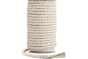 8mm Natural Unbleached 20-Yard Cotton Rope: Strength and Beauty for Your Crafts