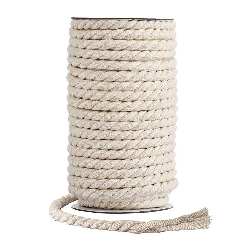 Cotton Cord 8mm x 20 Yards - Natural Unbleached Macrame