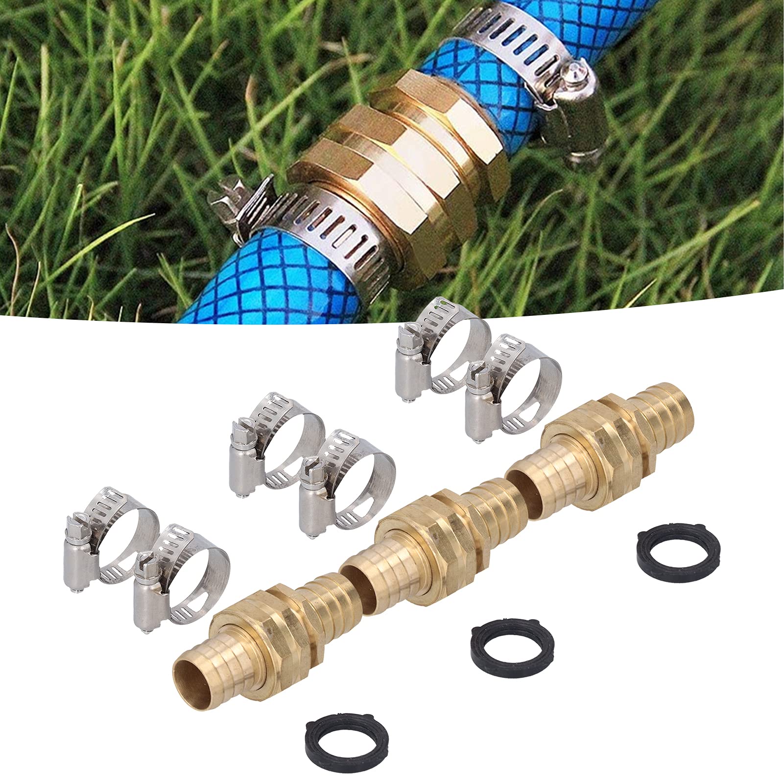 Set di connettori per riparazione tubi da giardino Materiale in ottone resistente Installazione semplice per il giardino domestico