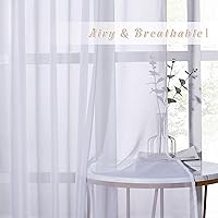Vista 5 de NICETOWN Cortina para puerta corrediza extra ancha, con ojales en la parte superior, cortina decorativa vertical de gasa transparente, panel