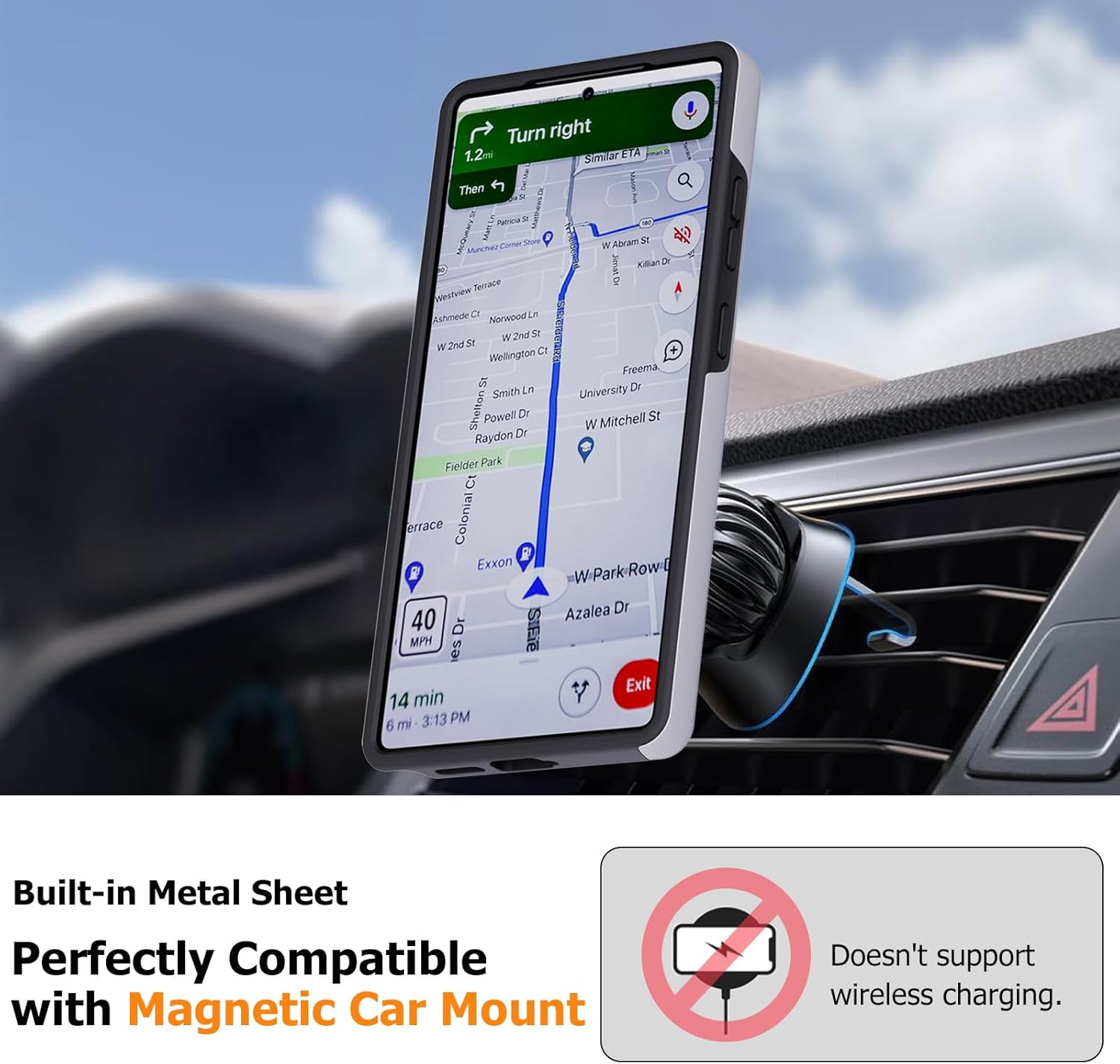 for Galaxy S25 Ultra Case, Military-Grade Shockproof Cover with Ring Holder Kickstand Rotatable, Slim Fit Protective Case for Samsung Galaxy S25 Ultra, Silver - Image 5