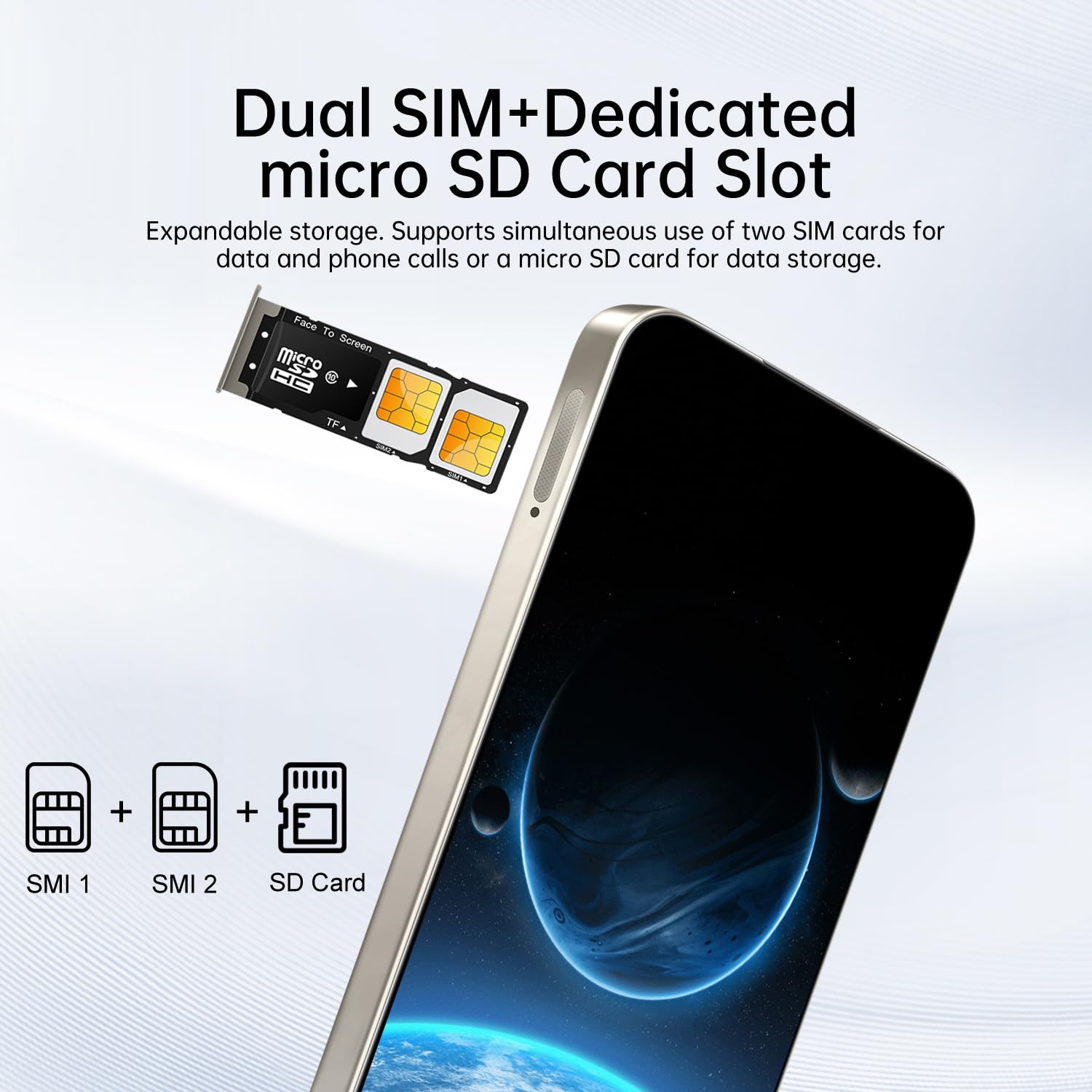 16PM Unlocked Phone,6.99" HD Screen The Phone,8+256GB with 128GB Memory Card Cell Phone, Android 13.0,108MP & 68 Camera,Photo Shortcut button/5G/Face ID/Fingerprint Lock (Gray) — view 7