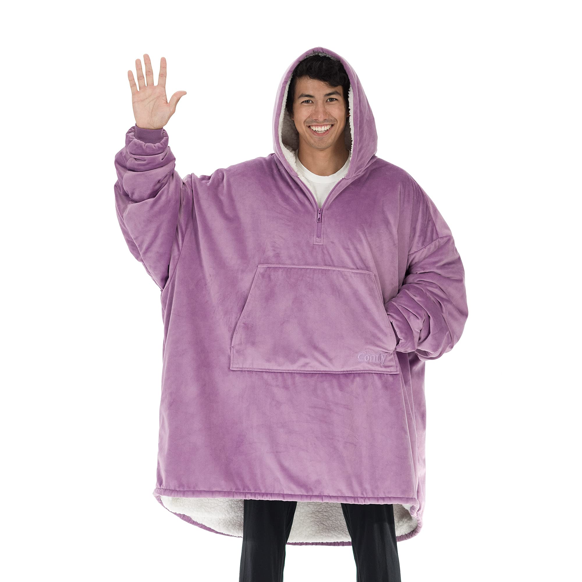 THE COMFY Original Quarter Zip | Oversized Microfiber u0026 Sherpa Wearable  Blanket with Zipper, Seen On Shark Tank, One Size Fits All (Violet) :  Amazon.ca: Home