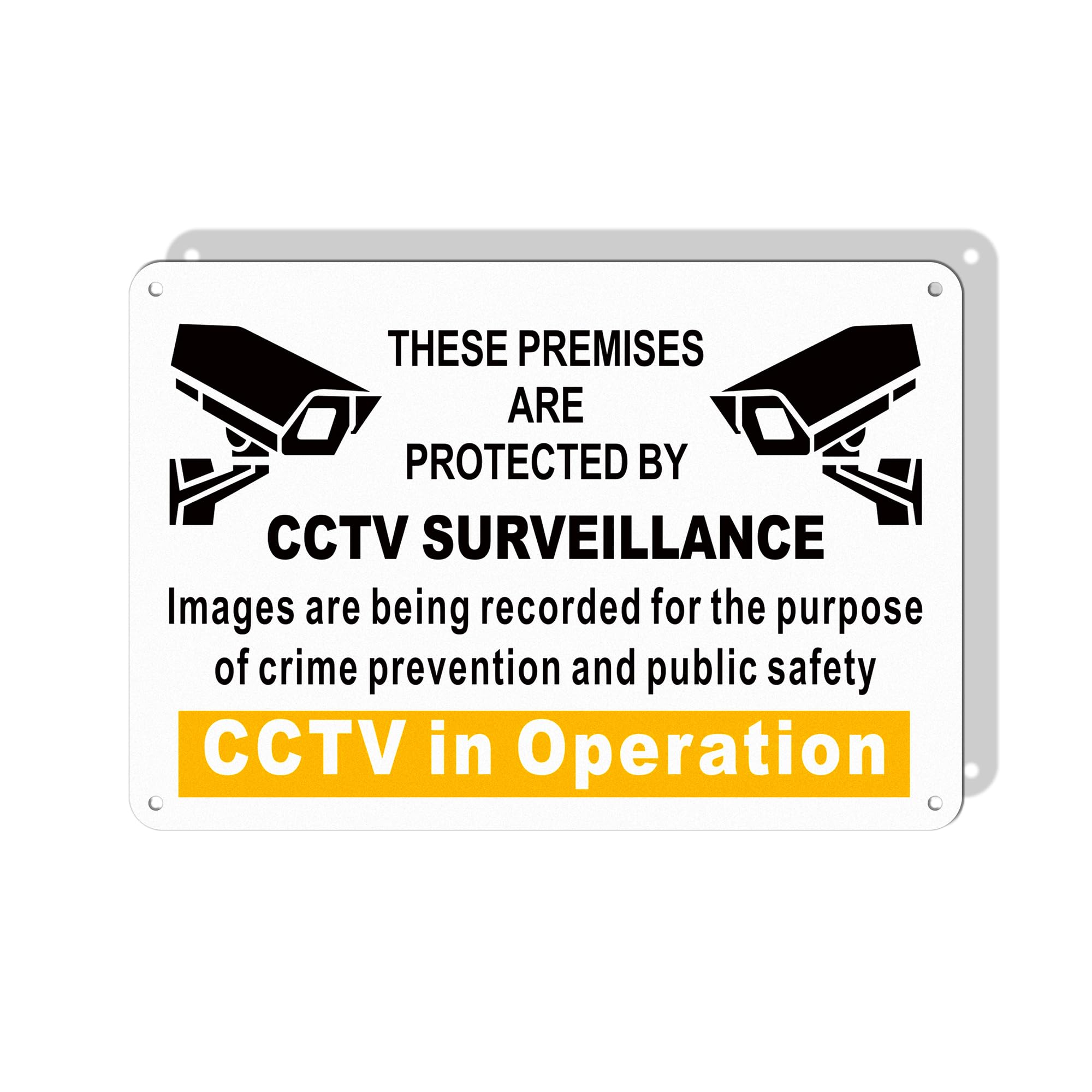 Hivia 22x15cm CCTV in Operation Sign, Weatherproof Aluminium Warning Signs