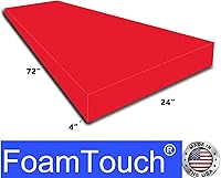 Vista 28 de FoamTouch 1" Thick x 24" Wide x 72" Long Charcoal High Density Foam, Ideal for Foam Padding, Seat Replacement, Chair Cushion Replacement, Wheelchair