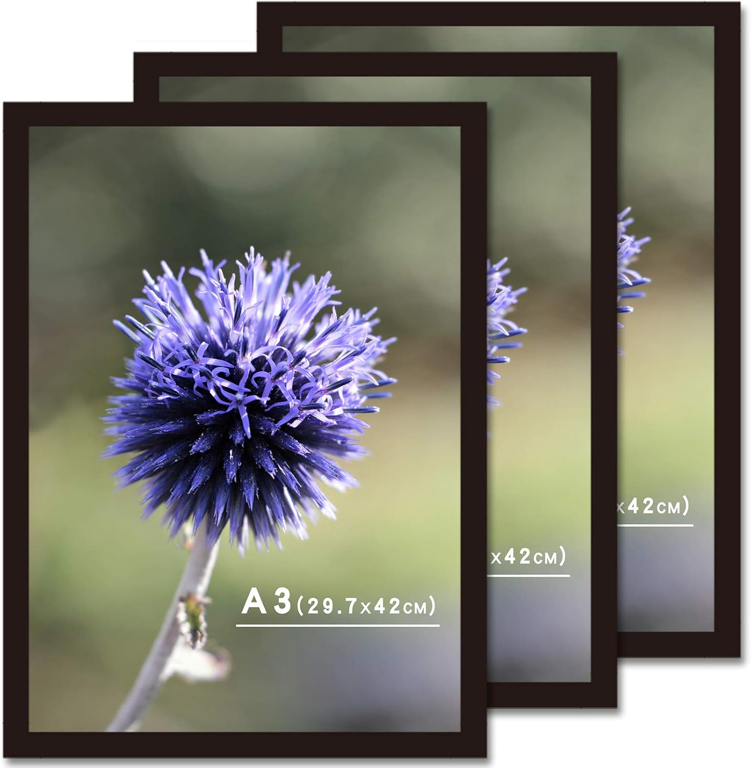 A3(11.7x16.5 Inch) Frame Black 3 Pack Solid Wood Wall Mounting Document Poster Photo Picture Frames