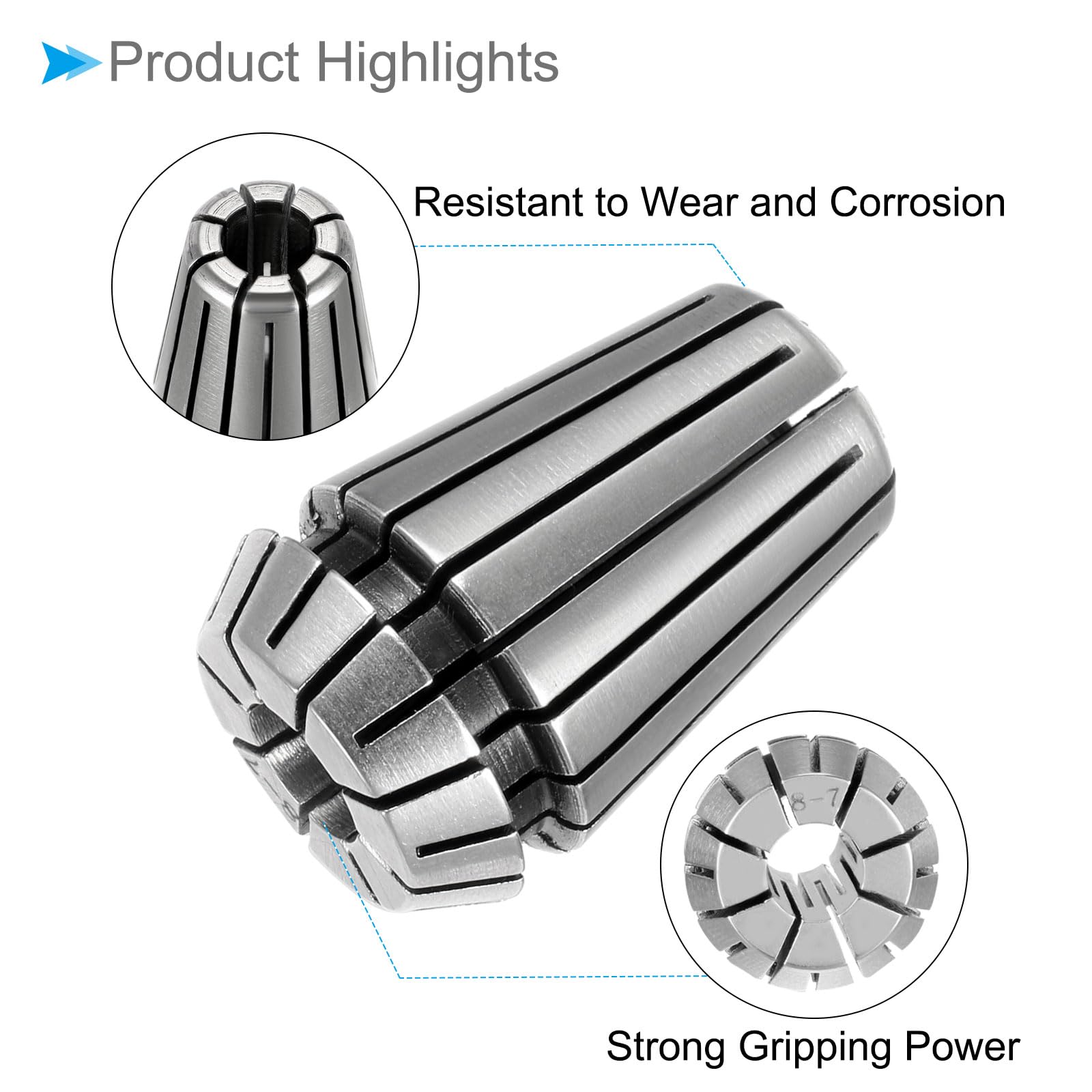CoCud Spring Collet Chuck, ER-20 Spring Collet 8mm Clamping Diameter, 40Cr Steel Convenient Disassembly Chuck - Image 4