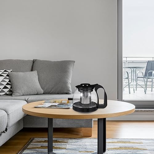 Miniatura 8 de Hemoton Tetera de vidrio transparente con infusor extraíble, 23.7 fl oz, tetera transparente, tetera segura, tetera floreciente, tetera de hojas