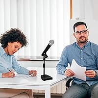 Vista 3 de Toyvian Soporte de micrófono de escritorio ajustable con base estable y soporte de montaje de choque, soporte de mesa para micrófono de mesa que