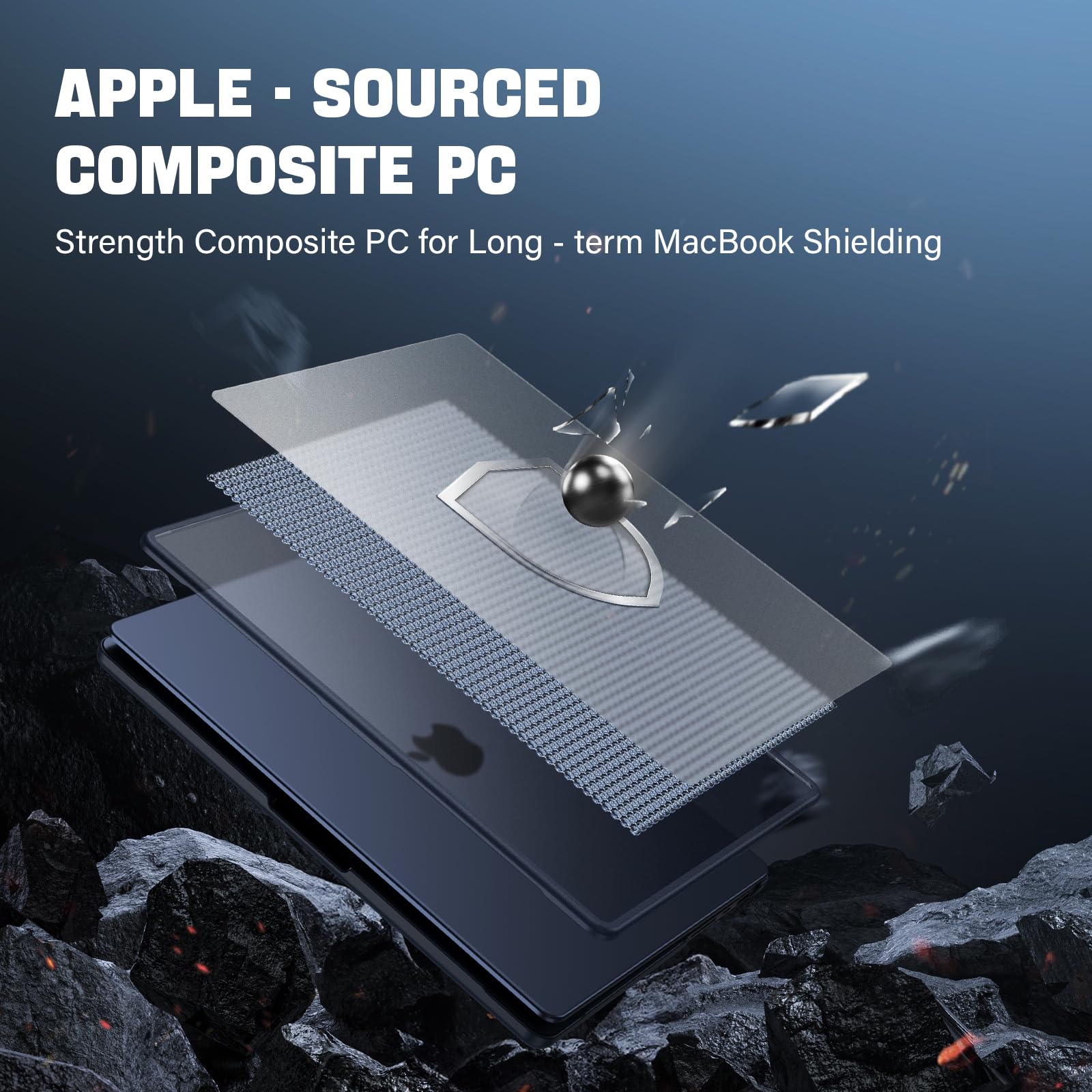 Etui do MacBook Air 13,6 cala M4 M3 M2 2025-2022, model A3240 A3113 A2681, [etui zapobiegające pozostawianiu odcisków palców z odporną na pęknięcia krawędzią z tworzywa TPU], twarde etui