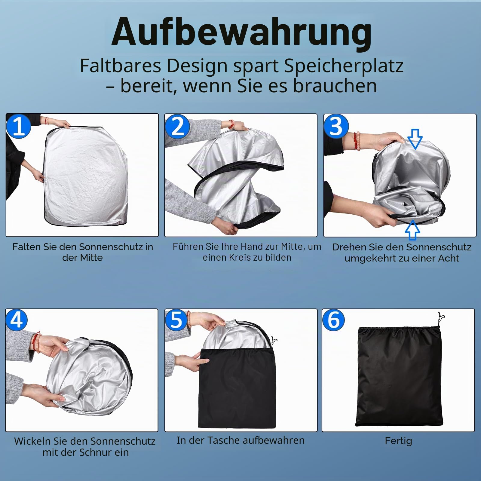 ZATOOTO Sonnenschutz Auto Frontscheibe Custom Fit für VW Passat B8 Variant 2015-2023, Faltbare, Verdickte Reflektierende Polyester Blockiert UV-Strahlen und Hält das Auto Kühler