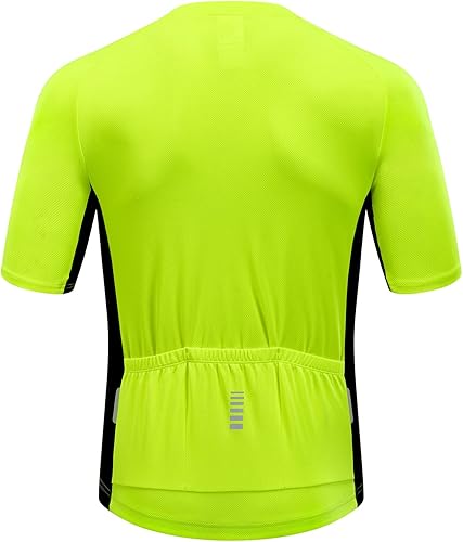 Miniatura 2 de Przewalski Camiseta de ciclismo para hombre, manga corta, cremallera completa, con 3 bolsillos traseros, transpirable