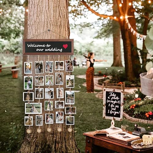 Miniatura 7 de 4 THOUGHT Marco de fotos para colgar fotos, tablero de fotos de 15.7 x 5 pulgadas, regalo del día de San Valentín, marcos rústicos de madera,