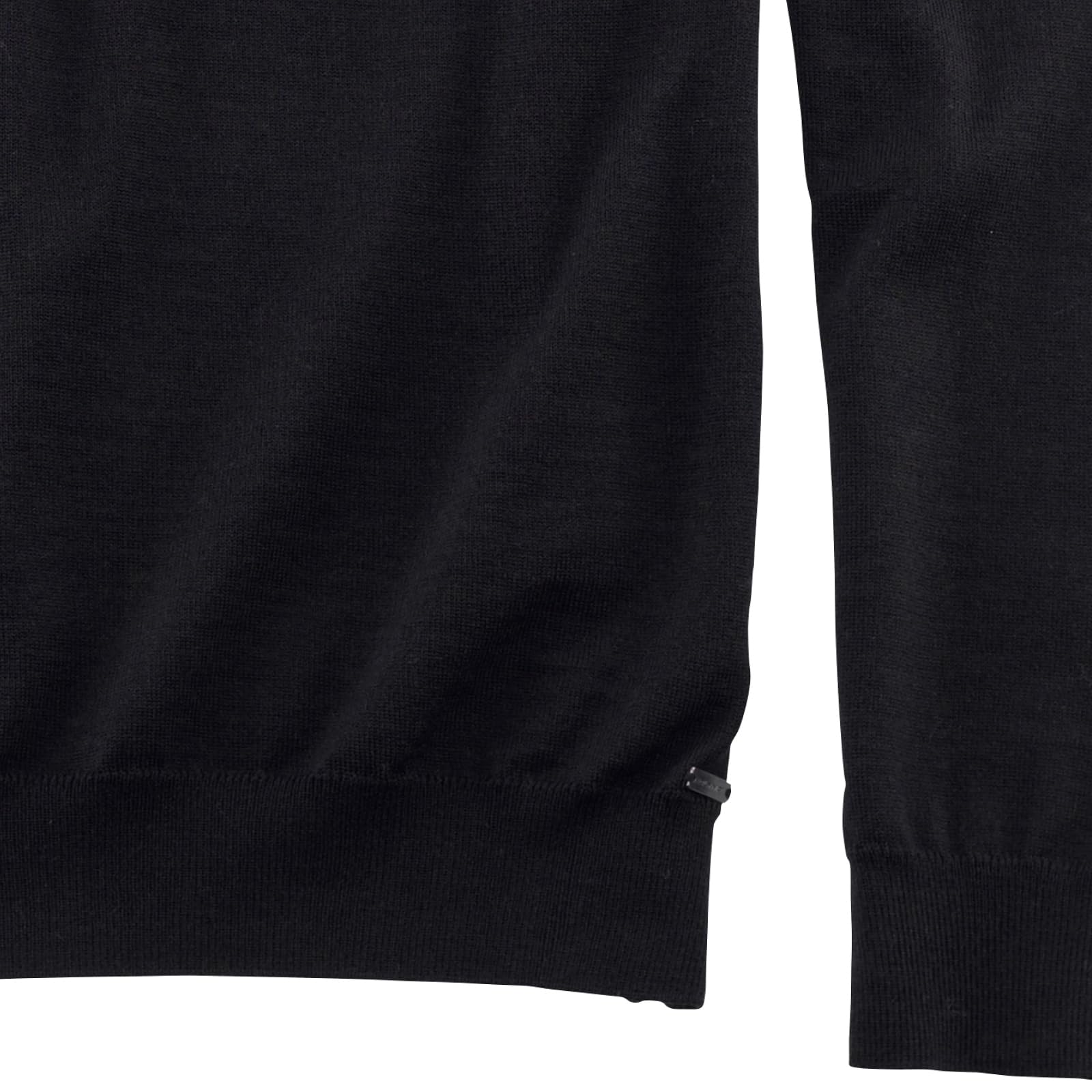 Olymp Pullover L Rundhals Merinowolle Schwarz