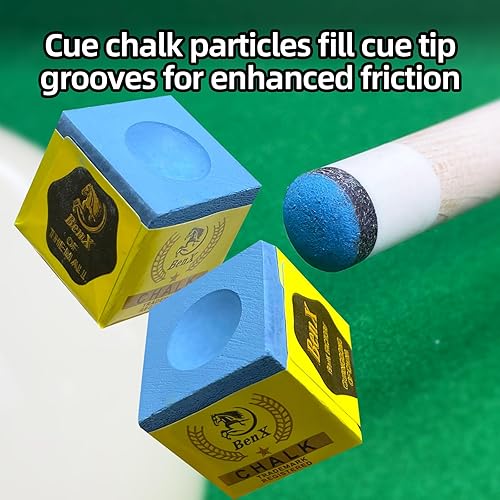 Miniatura 4 de Pool Cue Chalk 24 Pack (2x12 Boxes) - Blue Billiard Chalk Cubes, High Grip Formula, Professional Tournament Grade, Mess-Free Application for