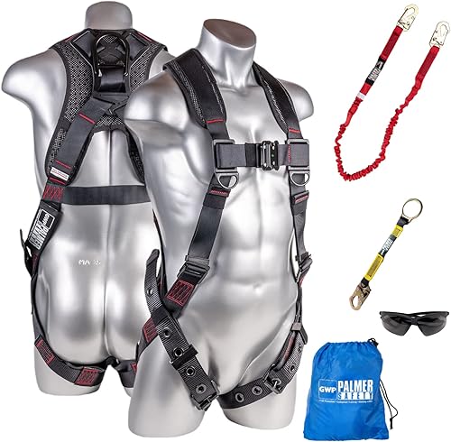 Miniatura 1 de Palmer Safety Kit de arnés de seguridad de protección contra caídas I arnés de construcción  varios cordones  extensor de anillo en D