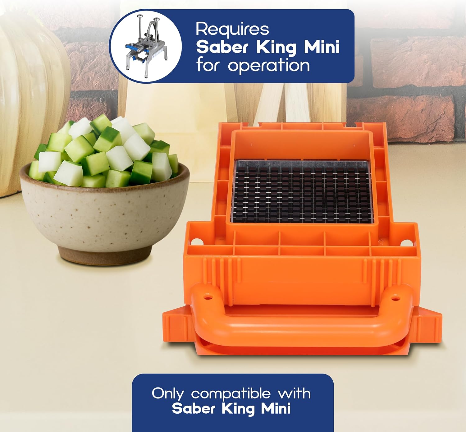 Prince Castle Saber King Mini Dicer Blade & Pusher Set Replacement, 1/4"- Vegetable Chopper and Kitchen Chopper, Vegetable Cutter Replacement Blade
