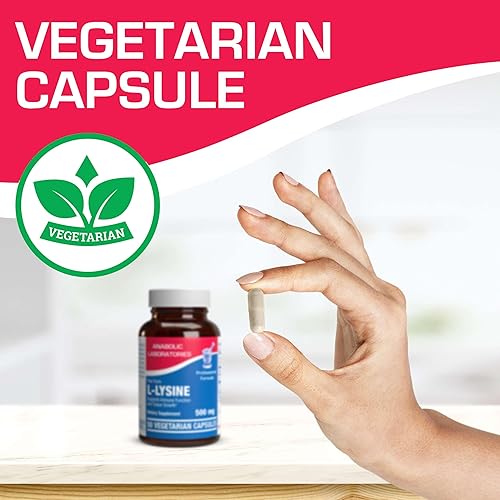 Miniatura 6 de Anabolic Laboratories L-Lisina 500mg Cápsulas - 50 Suplementos Vegetarianos para la Salud Inmune y de la Piel y Crecimiento de Tejidos