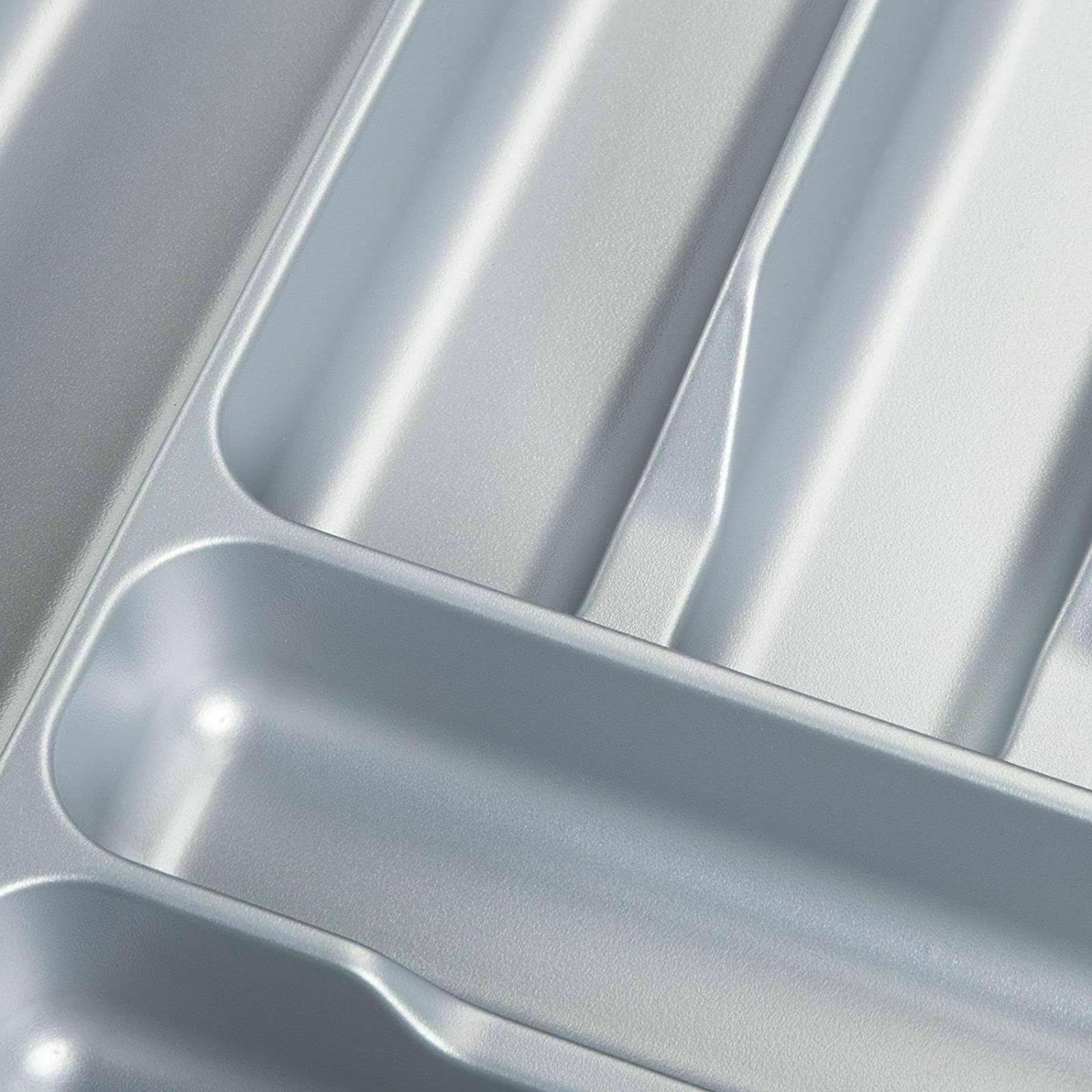 KÖNIG Besteckeinsatz I Silbergrau für SO-Box, Blum Tandembox u. ModernBox mit Korpusbreiten 300-1200 mm (50er Korpus - 419 x 473 mm)