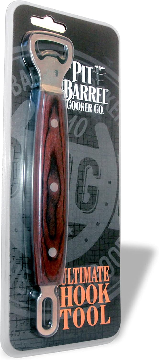 Pit Barrel Cooker Co. Ultimate Hook Tool, Stainless Steel BBQ Tool with Bottle Opener