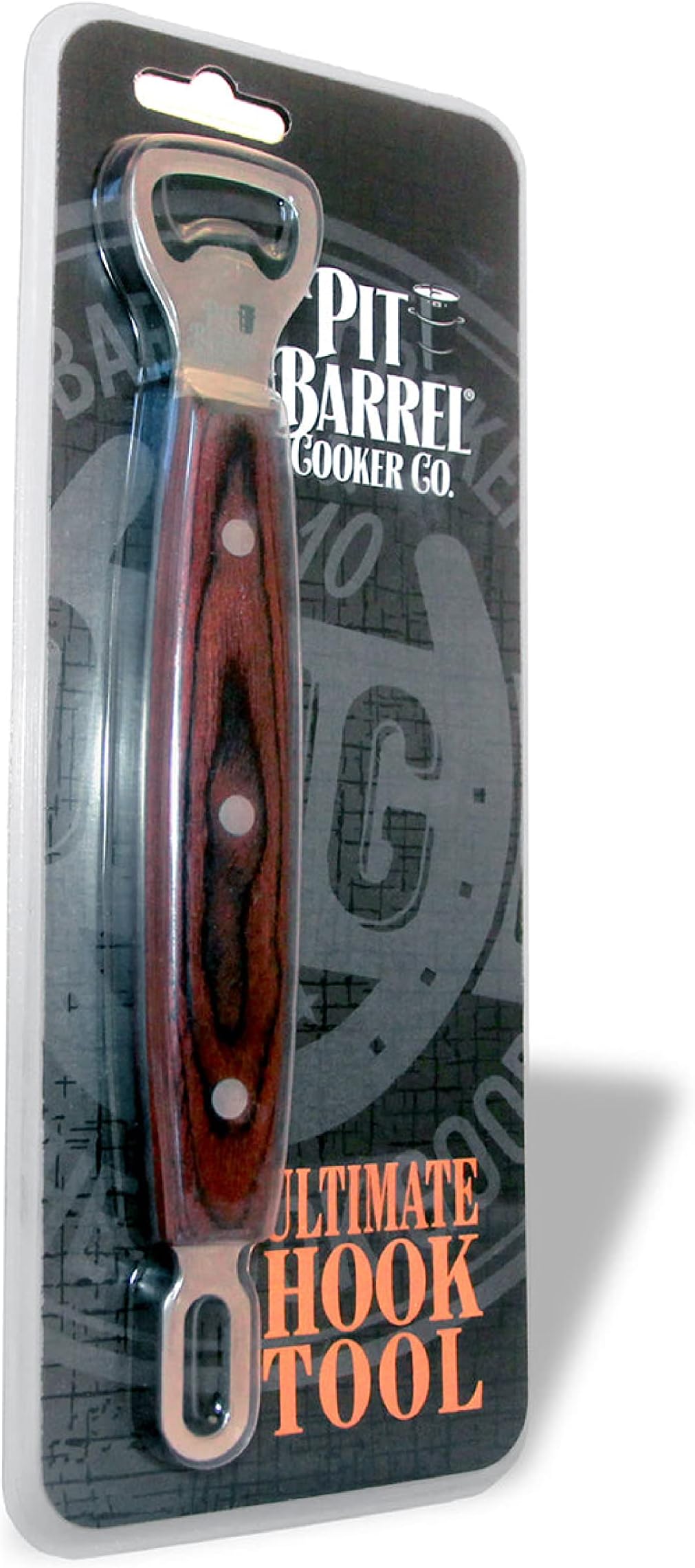 Pit Barrel Cooker Co. Ultimate Hook Tool, Stainless Steel BBQ Tool with Bottle Opener