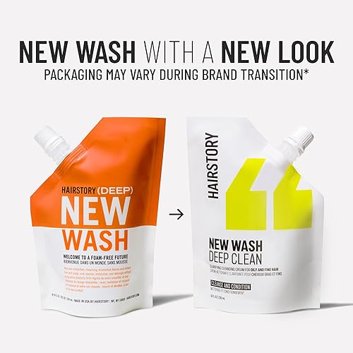 Miniatura 8 de Hairstory New Wash - Recambio de limpieza profunda, crema limpiadora aclarante para cabello graso y fino, alternativa de champú y acondicionador sin