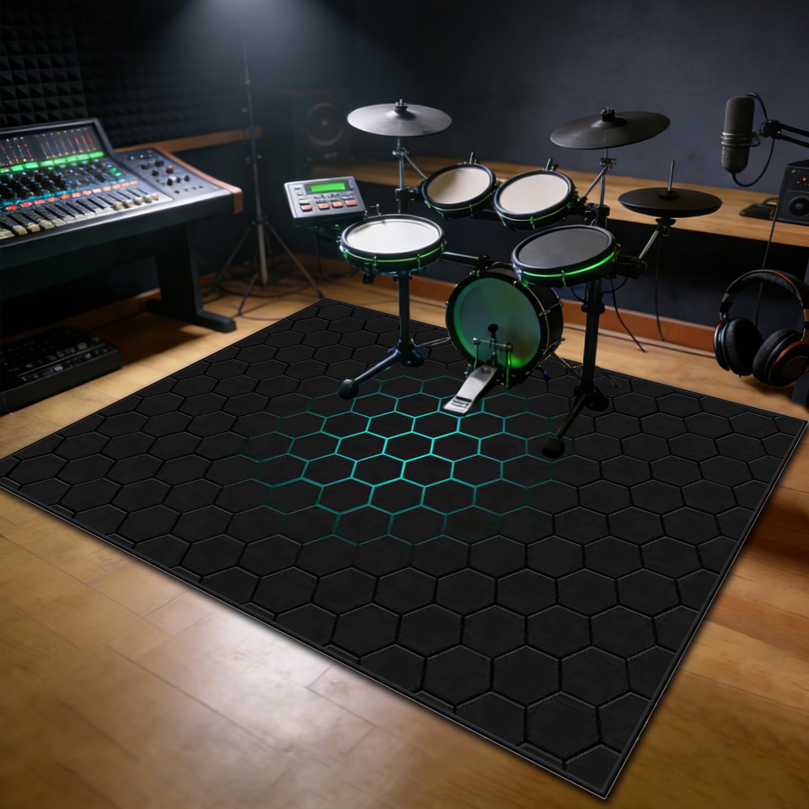 200 x 170 cm Dywan z baterią elektroniczną Dźwiękoszczelny Antypoślizgowy Dywan Pochłaniający Akustyczny Profesjonalna mata do instrumentów muzycznych do instrumentów muzycznych do gitary basowej