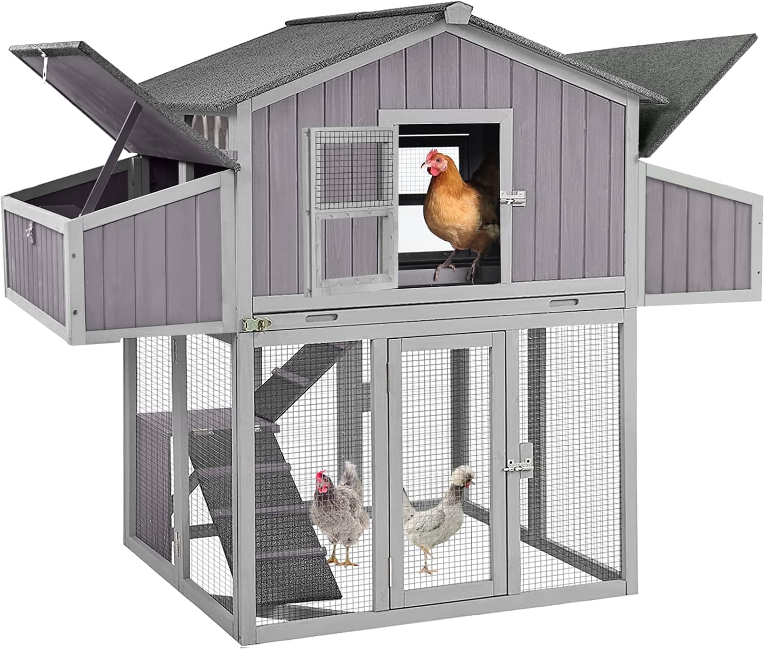 Chicken Coop Folding Chicken House, Hen Coop Poultry Cage for 46 Chickens, Foldable