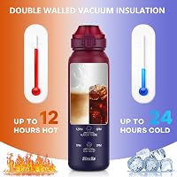 SLUXKE 1L Rozsdamentes Acél Termosz Vákuum Izolált Kültéri Kulacs 5