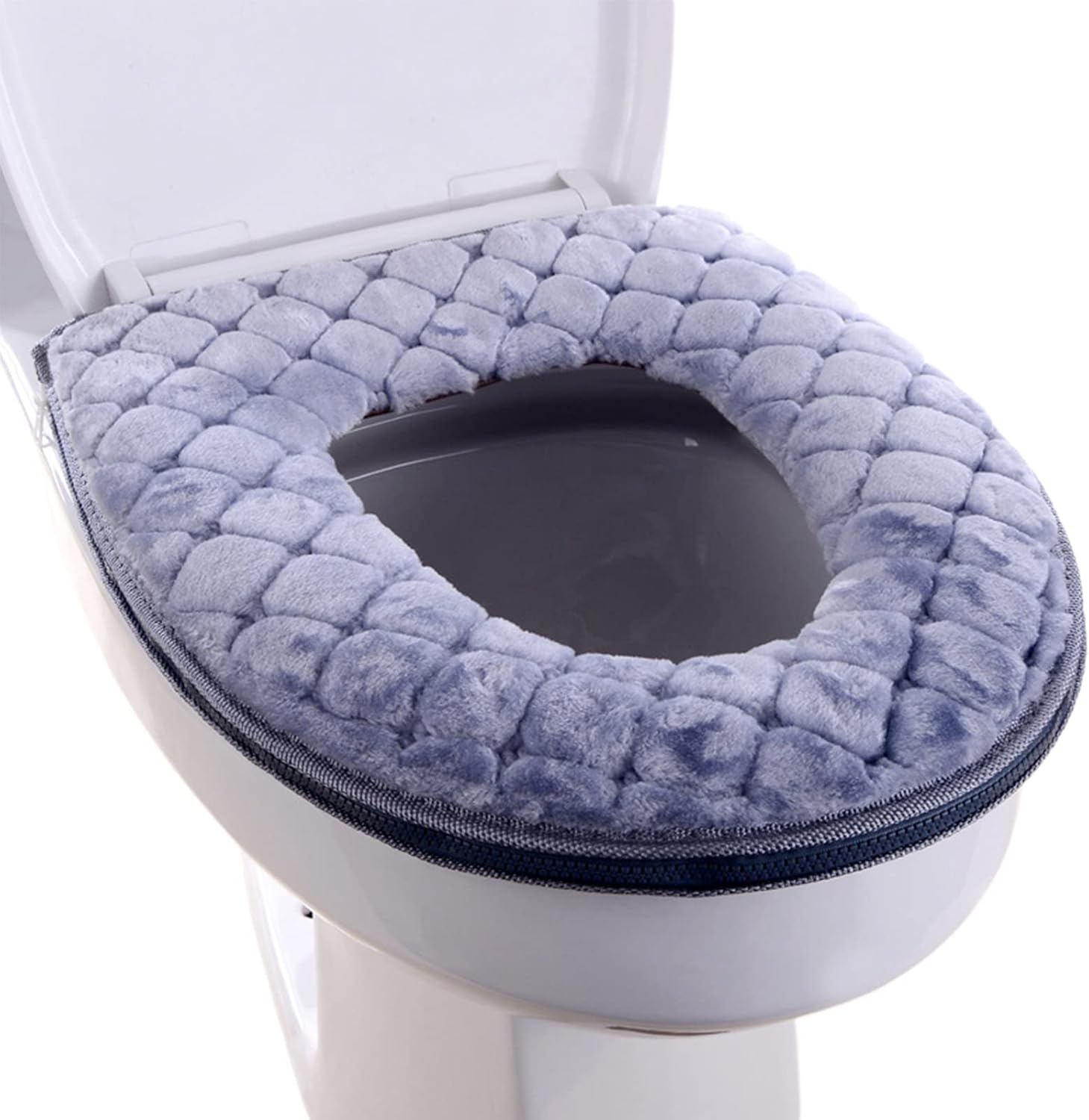 Toilet Seat Pad Soft Toilet Seat Cushion Toilet Seat Warmer Washable Toilet Seat Mat with Zipper Closure