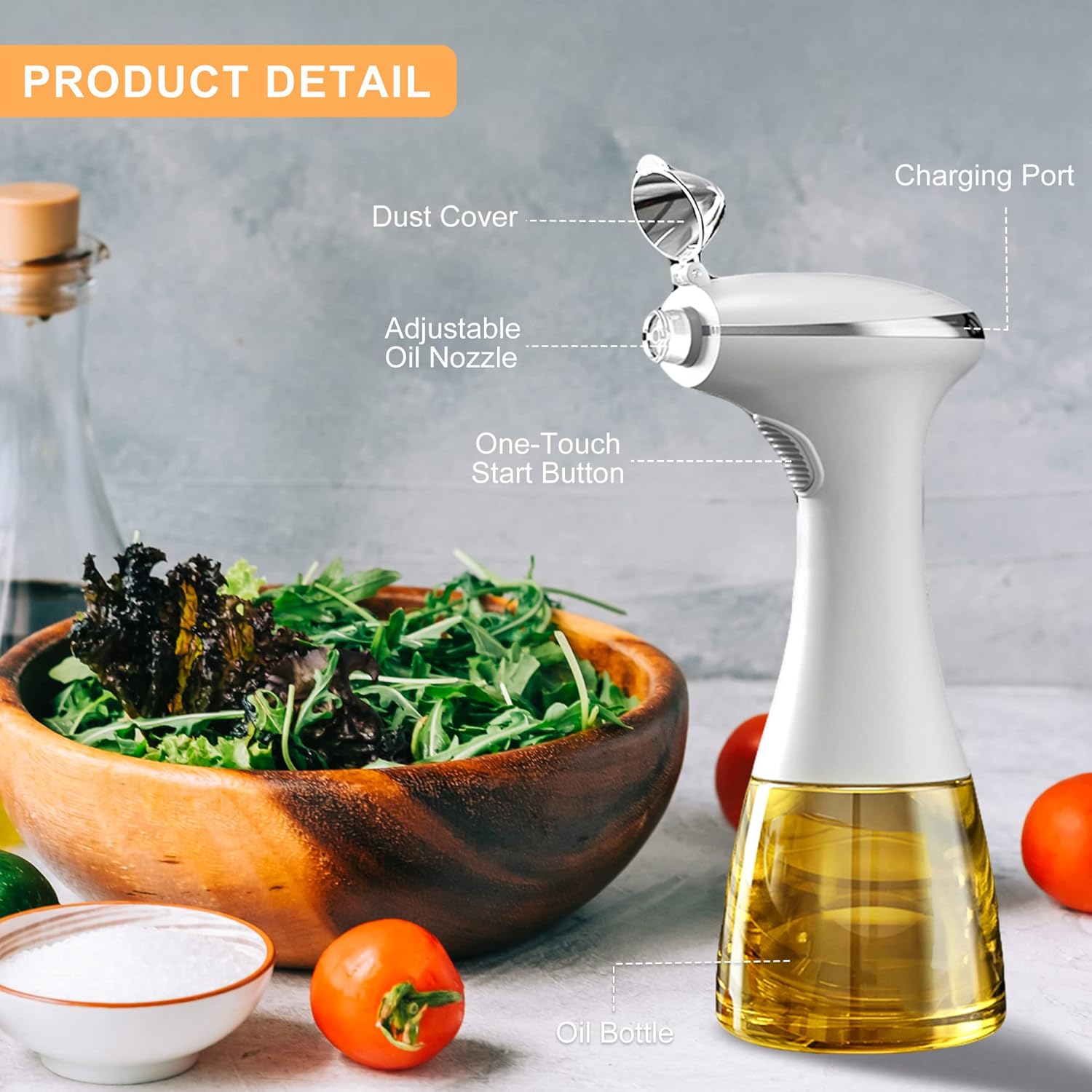 Oil Sprayer for Cooking, 350ml Spray Bottles, Olive Oil Dispenser for