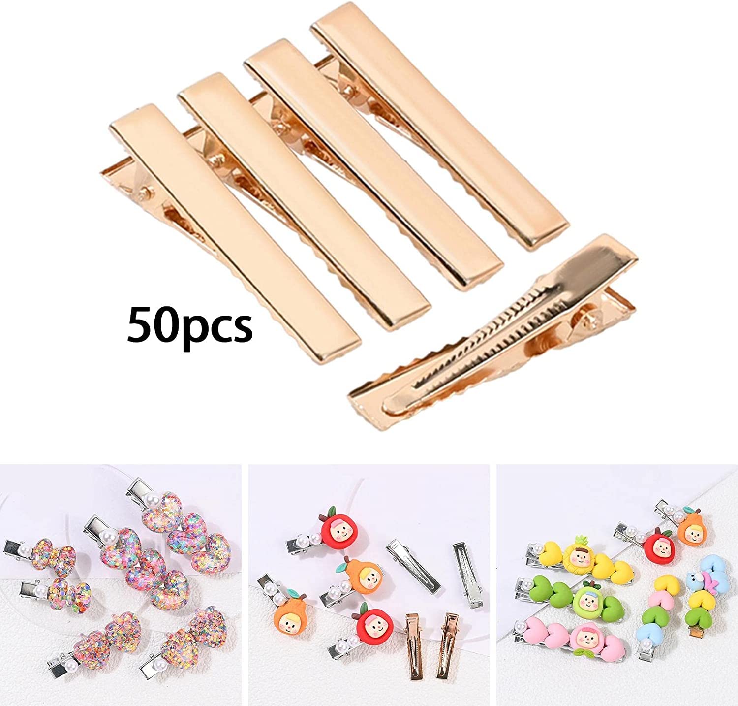clip per capelli Fermagli for capelli a forma di barretta piatta da 50 pezzi for lo styling Accessori fai da te Archi for parrucchieri Creazione di oggetti artigianali Ragazze Donne,(40mm)