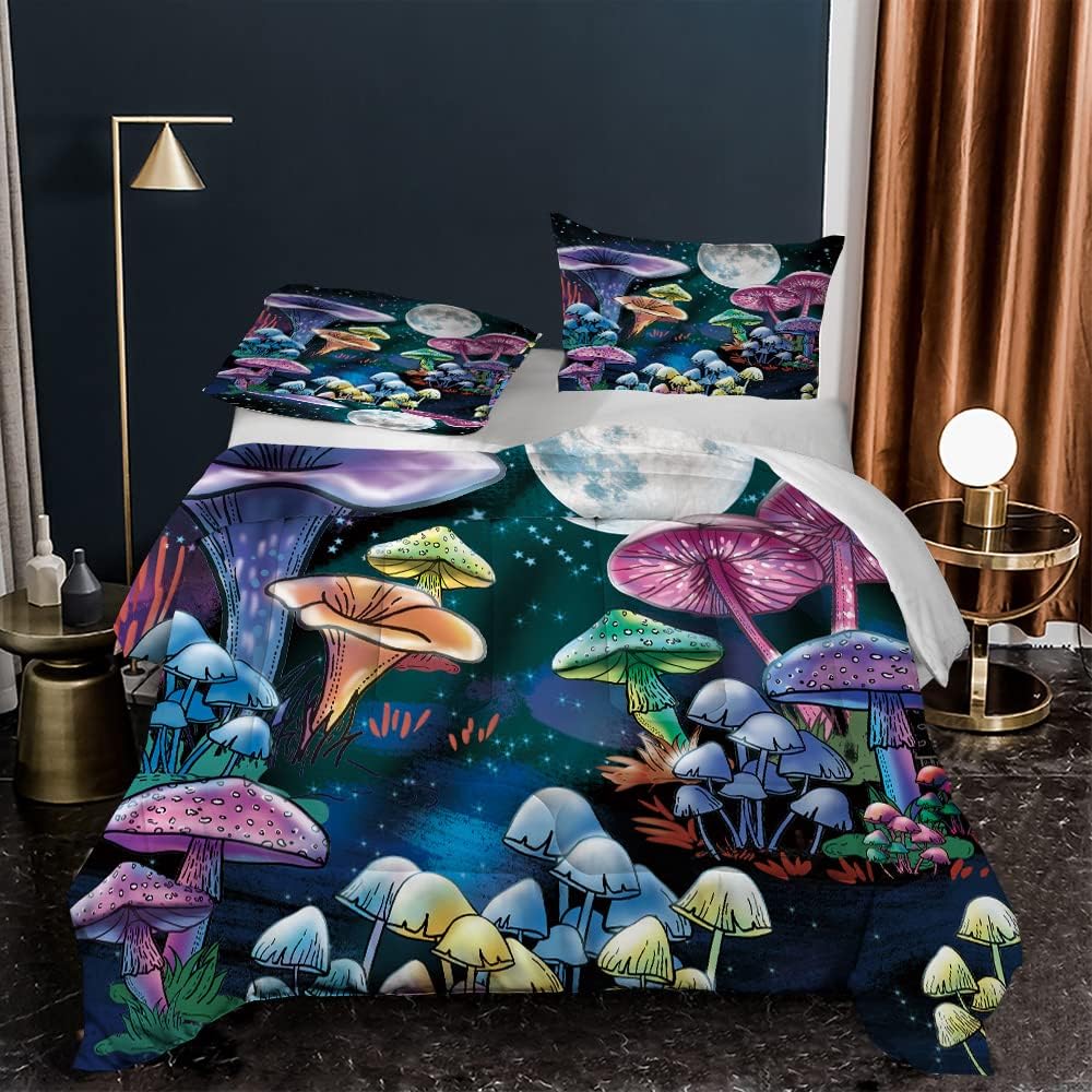 Sunnycitron Kids Comforter Set Mushroom Bed Set Moonlight
