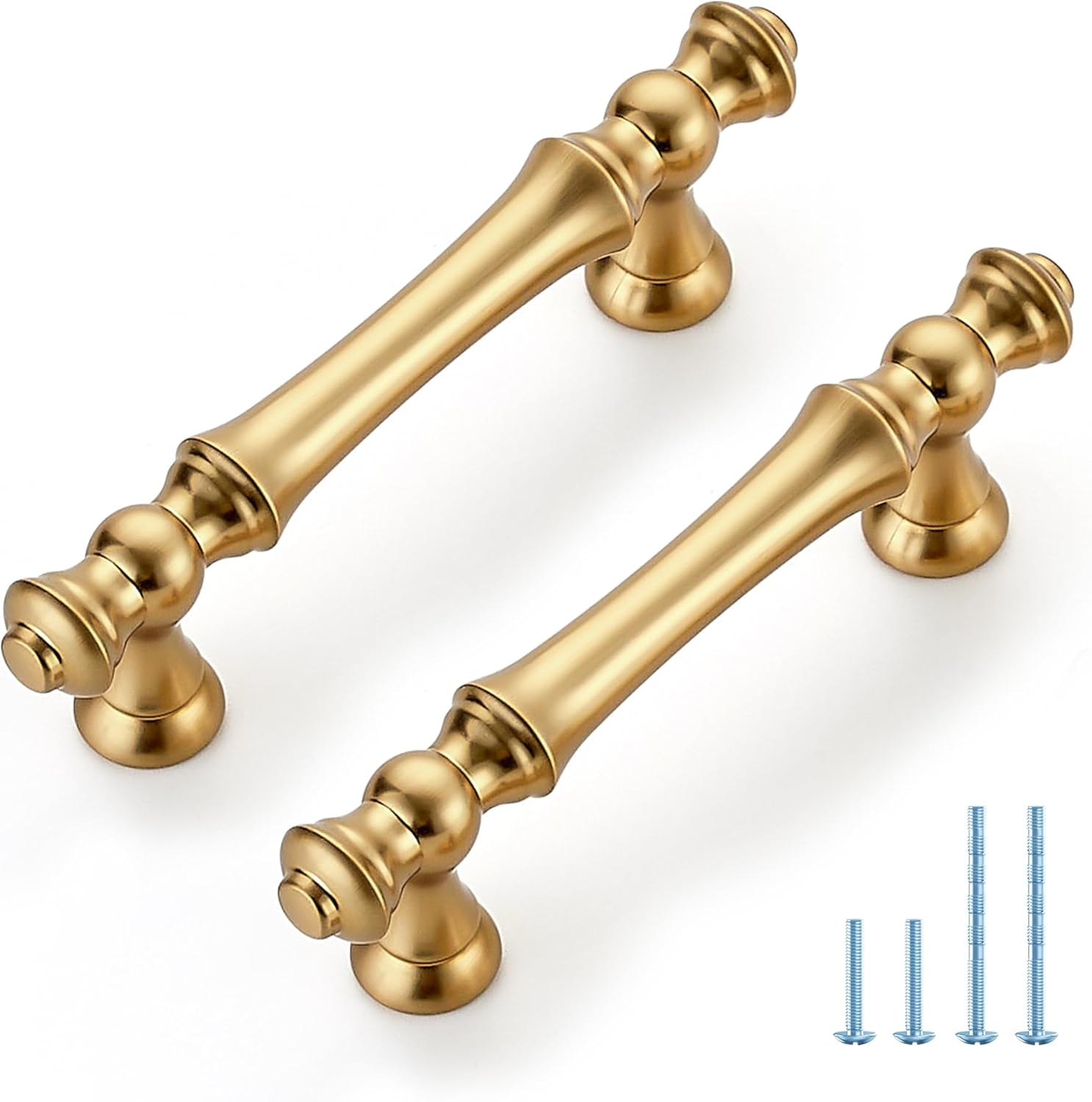 JOY DECOR 10 Pack 3 Inch Champagne Bronze Kitchen Cabinet Handles, Zinc Drawer Pulls for Cupboard, Dresser, and Wardrobe, 3" (76mm) Hole Center, Cabinet Hardware