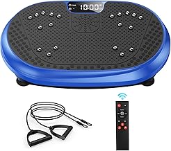 Vibration Plate Exercise Machine, Vibrating Fitness Platform for Lymphatic Drainage, Full Body Shaker Workout Equipment, Bluetooth Music Shaping Vibrate Plate, Board Sport for Home Exercise Gym, Blue