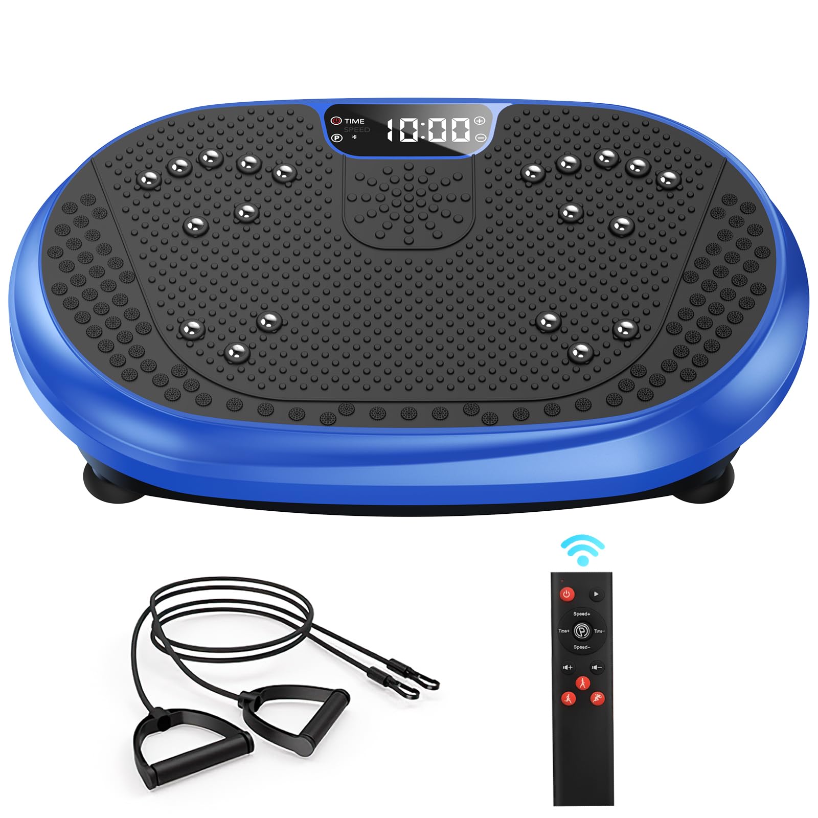 Vibration Plate Exercise Machine, Vibrating Fitness Platform for Lymphatic Drainage, Full Body Shaker Workout Equipment, Bluetooth Music Shaping Vibrate Plate, Board Sport for Home Exercise Gym, Blue